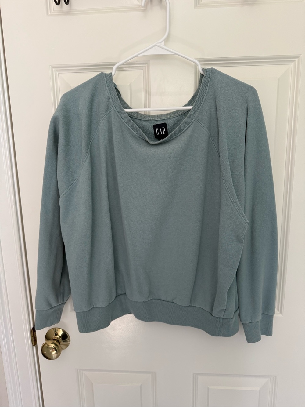 GAP French Terry Raglan Long Sleeve Pullover Sweatshirt - Size L